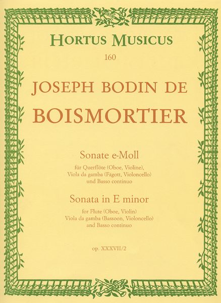 Sonate In E Minor, Op. 37 No. 2 : For Flute (Oboe, Violin), Viola Da Gamba (Bassoon, Cello) and BC.