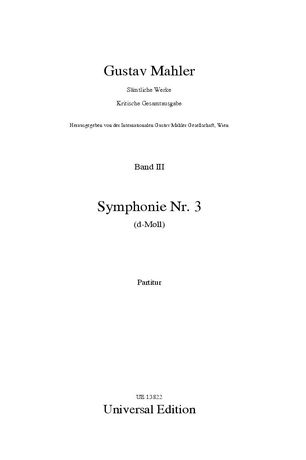 Symphony No. 3 / edited by Erwin Ratz and Karl Heinz Füssl.