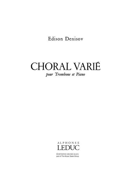 Choral Varie : For Trombone and Piano.