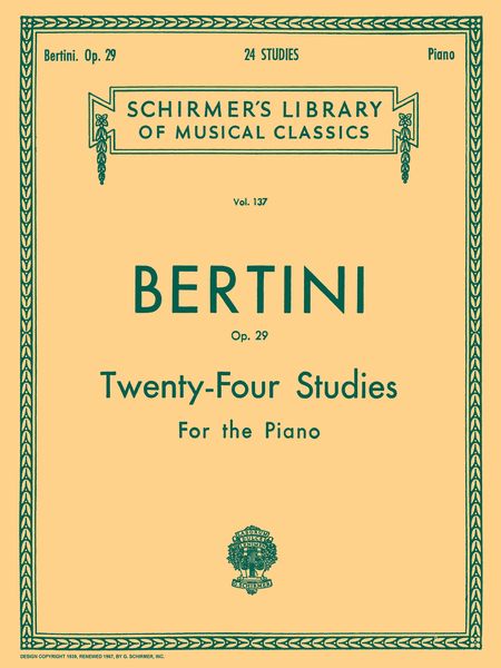 Twenty Four Studies, Op. 29 : For Piano / Vogrich Buonamici.