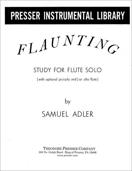 Flaunting : Study For Flute Solo (W/Optional Piccolo And/Or Alto Flute).