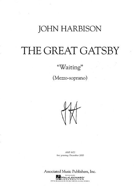 Waiting : For Mezzo-Soprano and Piano - From The Great Gatsby.