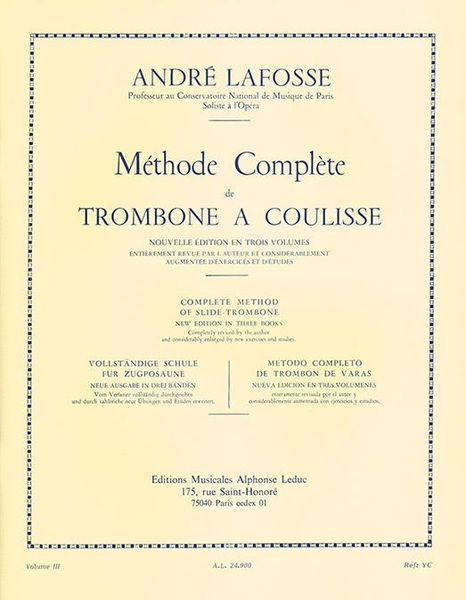 Complete Method Of Slide Trombone, Vol. 3.