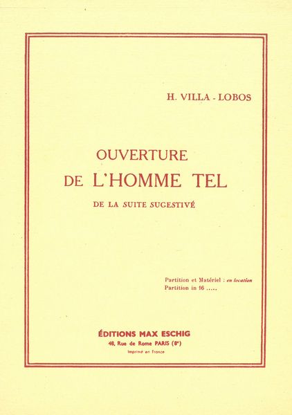 Overture De l'Homme Tell : For Orchestra.