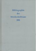 Bibliographie Des Musikschrifttums, 1981.