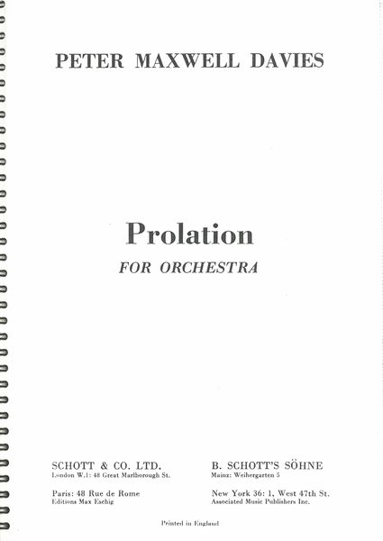 Prolation : For Orchestra.