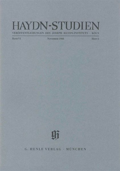 Haydn-Studien, November 1988.