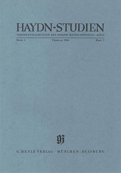 Haydn-Studien, February 1966.