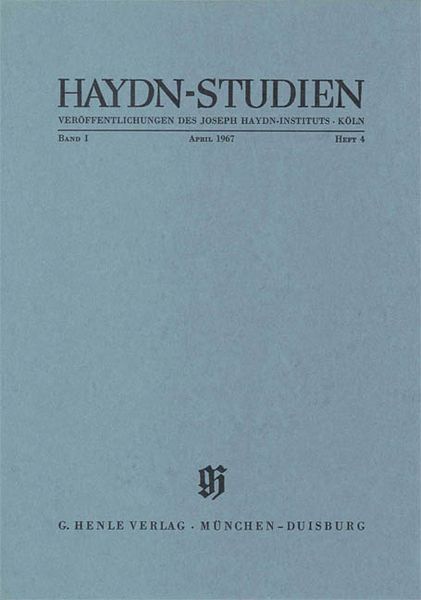Haydn-Studien, April 1967.