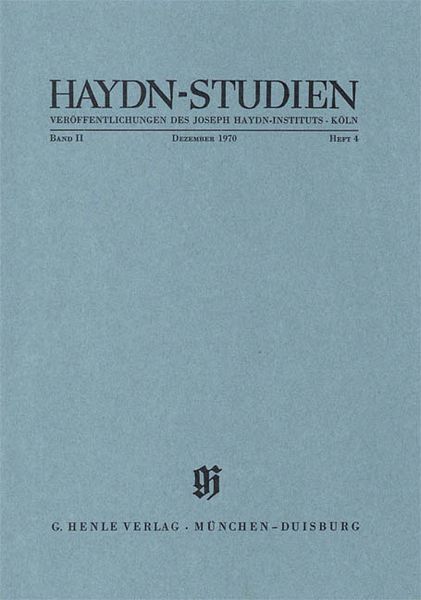 Haydn-Studien, December 1970.