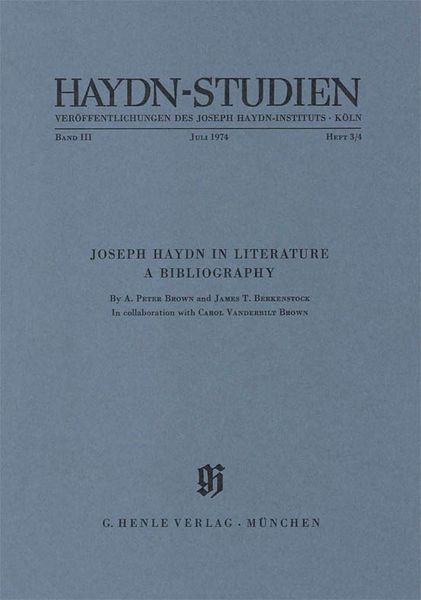 Haydn-Studien, July 1974.