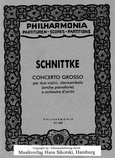 Concerto Grosso : For Two Violins, Harpsichord (Also Piano) and String Orchestra.