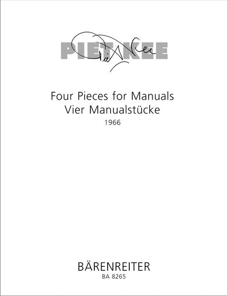 Four Pieces For Manuals : For Organ (1966).