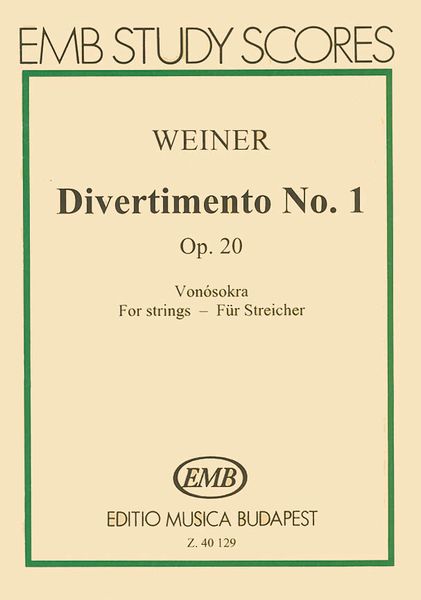 Divertimento No. 1, Op. 20 : For String Orchestra, With Piccolo, Horn & Trumpet Ad Libitum (1923).