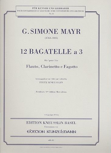 Bagatelles (12) A 3 : For Flute, Clarinet and Bassoon / edited by Fritz Kneusslin.