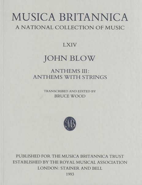 Anthems III : Anthems With Strings / transcribed and edited by Bruce Wood.