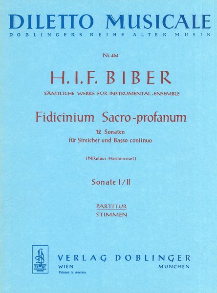 Sonaten Fidicinium Sacro-Profanum : For Strings and Continuo - Sonatas 1 and 2.