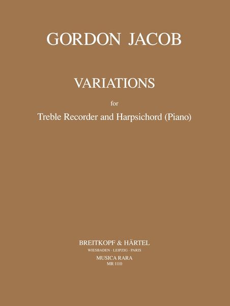 Variations : For Treble Recorder and Harpsichord (Piano).