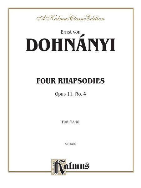 Rhapsody, Op. 11 No. 4 : For Piano.