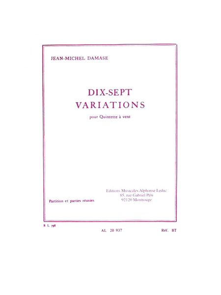 17 Variations, Op. 22 : For Woodwind Quintet.
