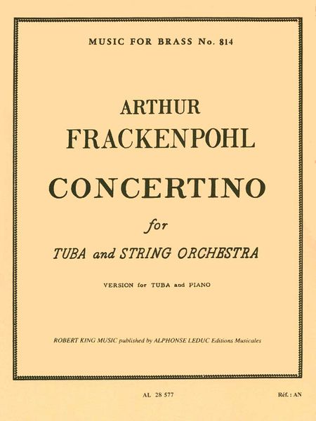 Concertino : For Tuba and String Orchestra - Piano reduction.