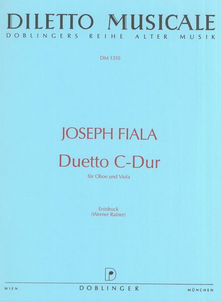Duet In C Major : For Oboe and Viola / First Edition edited by Werner Rainer.