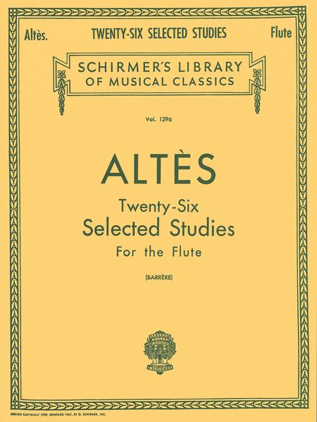Twenty Six Selected Studies : For The Flute / ed. by George Barrere.