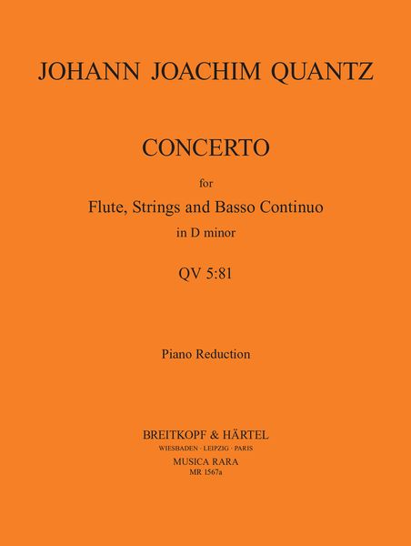 Concerto In D Minor : For Flute and String Orchestra - Piano reduction.