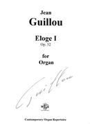 Eloge I, Op. 52 : For Organ.