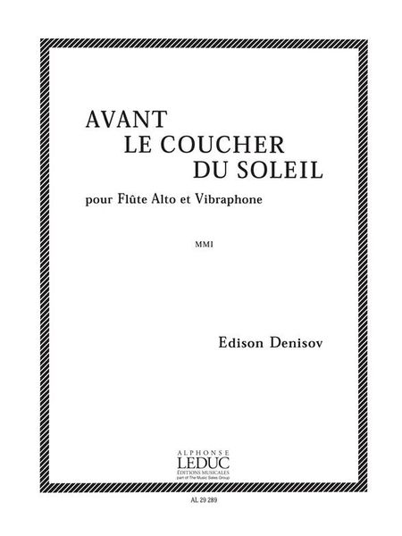 Avant le Coucher Du Soleil : For Alto Flute and Vibraphone.