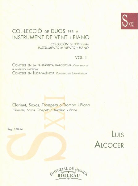 Colleccio De Duos Per A Instrument De Vent I Piano, Vol. 3.