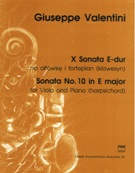Sonata No. 10 In E Major : For Viola and Piano (Or Harpsichord).