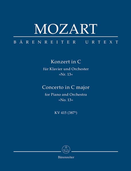 Concerto In C Major, K. 415 : For Piano and Orchestra / edited by Christoph Wolff.