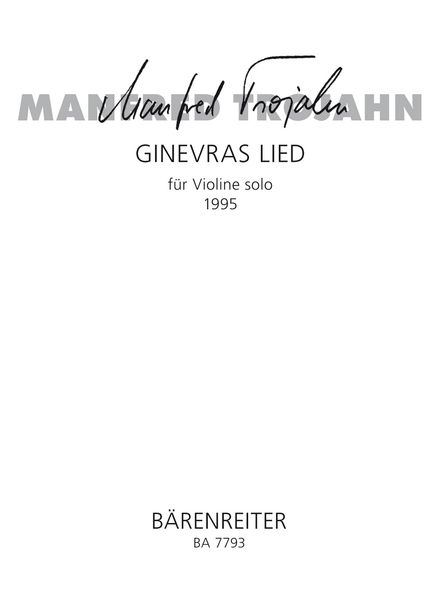 Ginevras Lied : Für Violine Solo (1995).