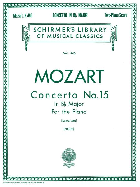 Concerto No. 15 In B Flat Major, K. 450 : For Piano and Orchestra - Redution For Two Pianos.