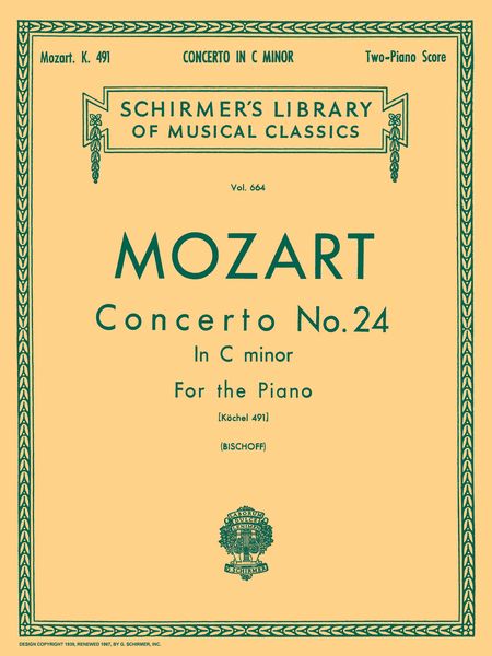 Concerto No. 24 In C Minor, K. 491 : For Piano and Orchestra - reduction For Two Pianos.