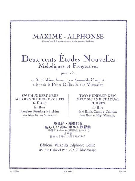 Two Hundred Etudes Nouvelles, Vol. 1 : 70 Etudes Tres Faciles Et Faciles Pour Cor.