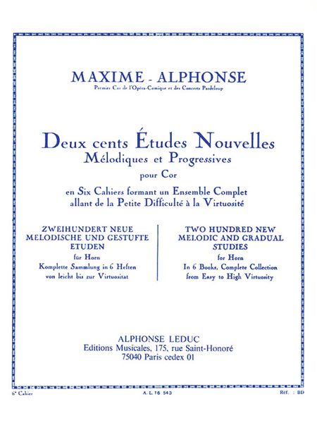 Two Hundred Etudes Nouvelles, Vol. 6 : 10 Grandes Etudes Nouvelles Virtuosite Pour Cor.