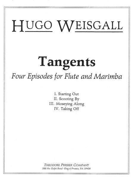 Tangents : Four Episodes For Flute and Marimba.