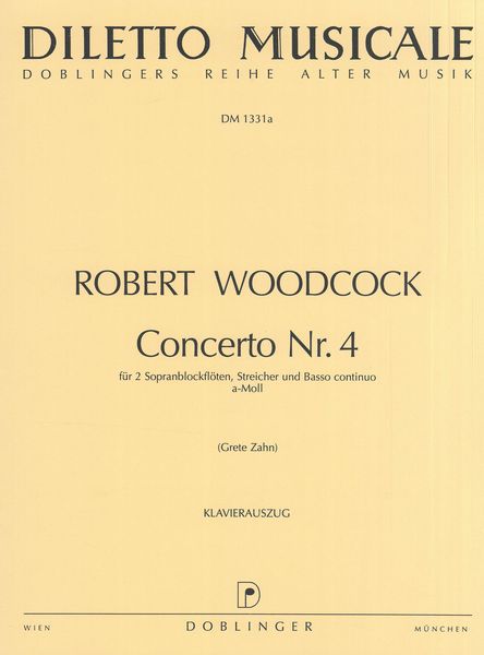 Concerto Nr. 4 : Für 2 Sopranblockflöten, Streicher und Basso Continuo A-Moll - Klavierauszug.
