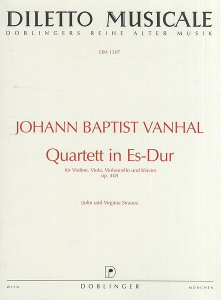 Quartett In Es-Dur : Für Violine, Viola, Violoncello und Klavier Op. 40/1.