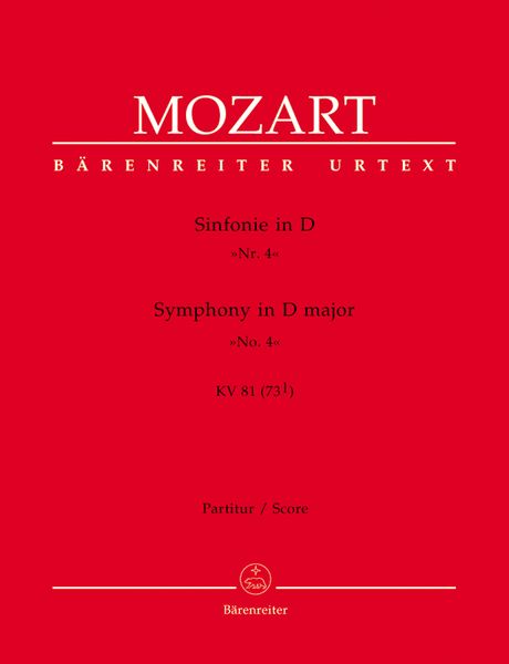 Symphony In D Major, K. 81 (73 I) / edited by Gerhard Allroggen.