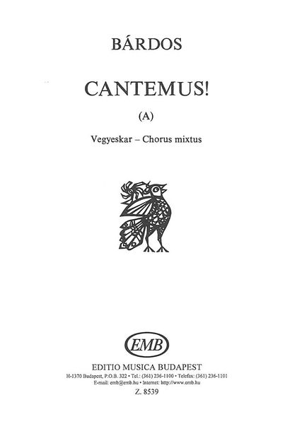 Cantemus : For SATB Chorus.