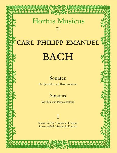 Sonatas : For Flute and Basso Continuo - Book 1 : Sonatas In G Major and E Minor.