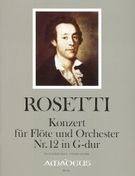 Konzert : Für Flöte und Orchester Nr. 12 In G-Dur - Klavierauszug.