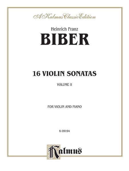 16 Violin Sonatas, Vol. II : For Violin and Piano.