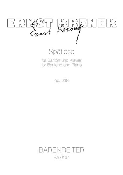 Spätlese Op. 218 : Für Bariton und Klavier (1973).