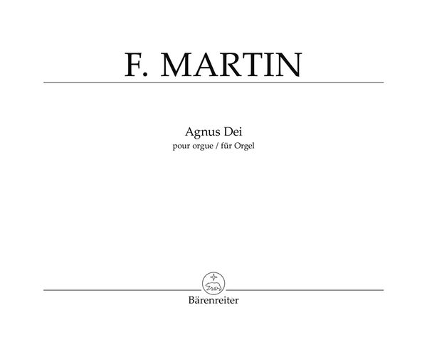 Agnus Dei : Pour Orgue.