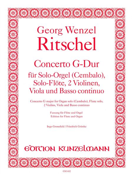 Concerto G-Dur : Für Solo-Orgel (Cembalo), Solo-Flöte, 2 Violinen, Viola und B.C. / reduction.