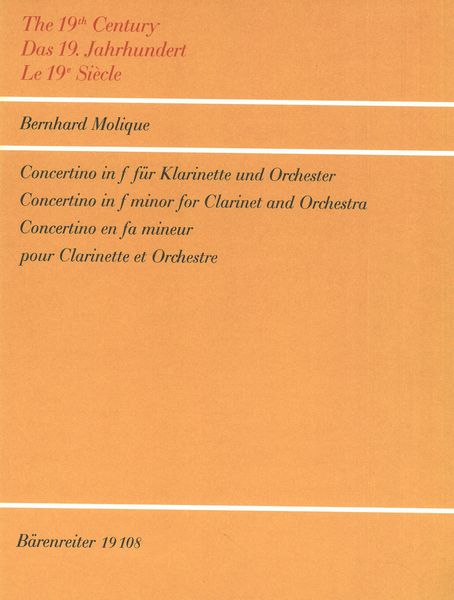 Concertino In F Minor : Für Klarinette und Orchester - Piano reduction.